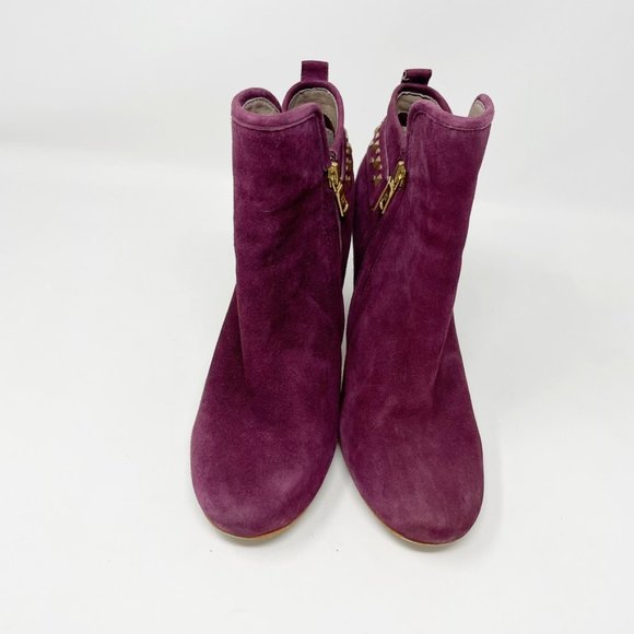 Latigo Womens Maroon Suede Leather Side Zip Heel Bootie "Ganet" Size 8.5 - Picture 4 of 11